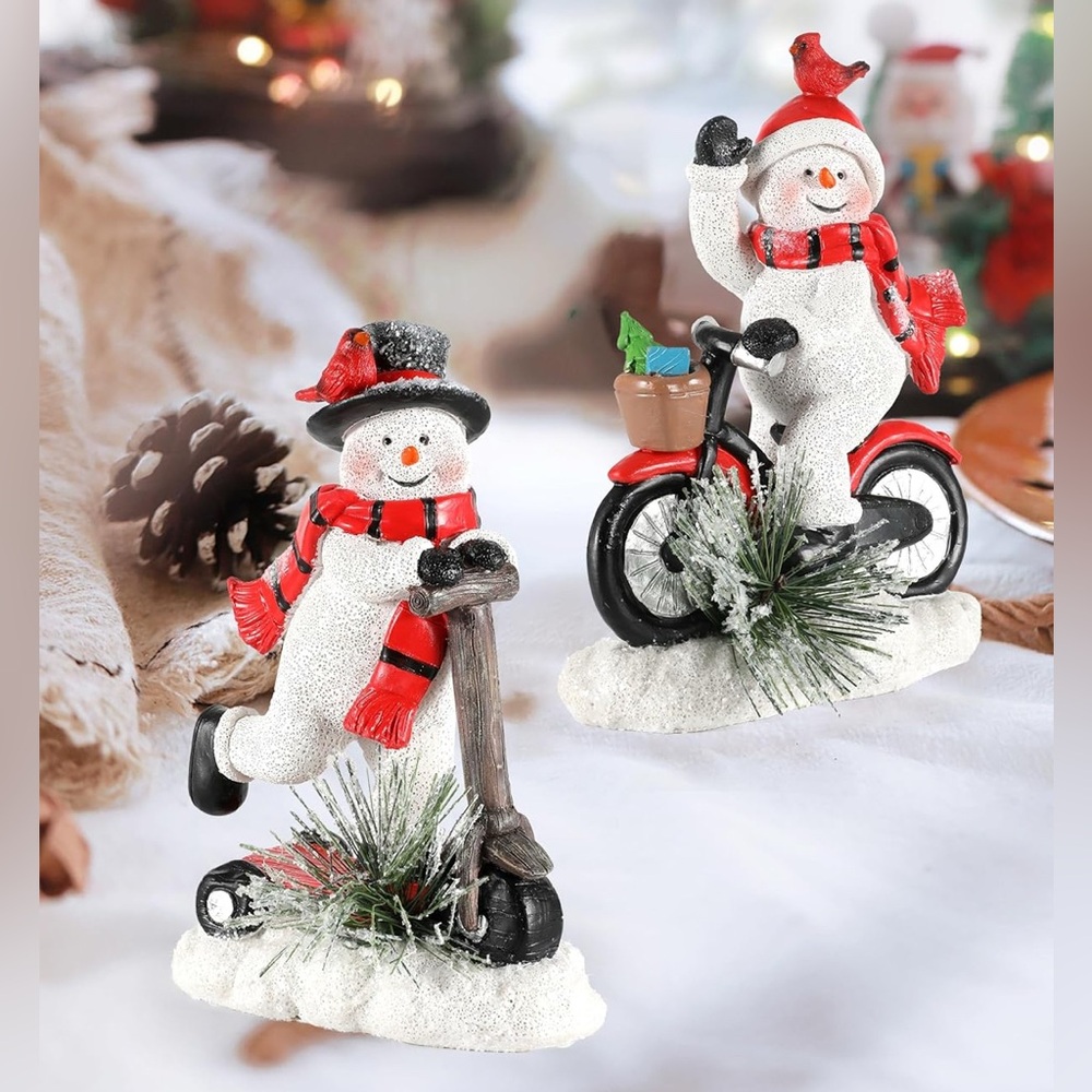 iStatue Snowmen on Bike Christmas Collection Figurines New in Original Package
